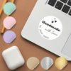 Stickers Rond met jouw naam 50mm " Handmade with love hartjes " - Afbeelding 2