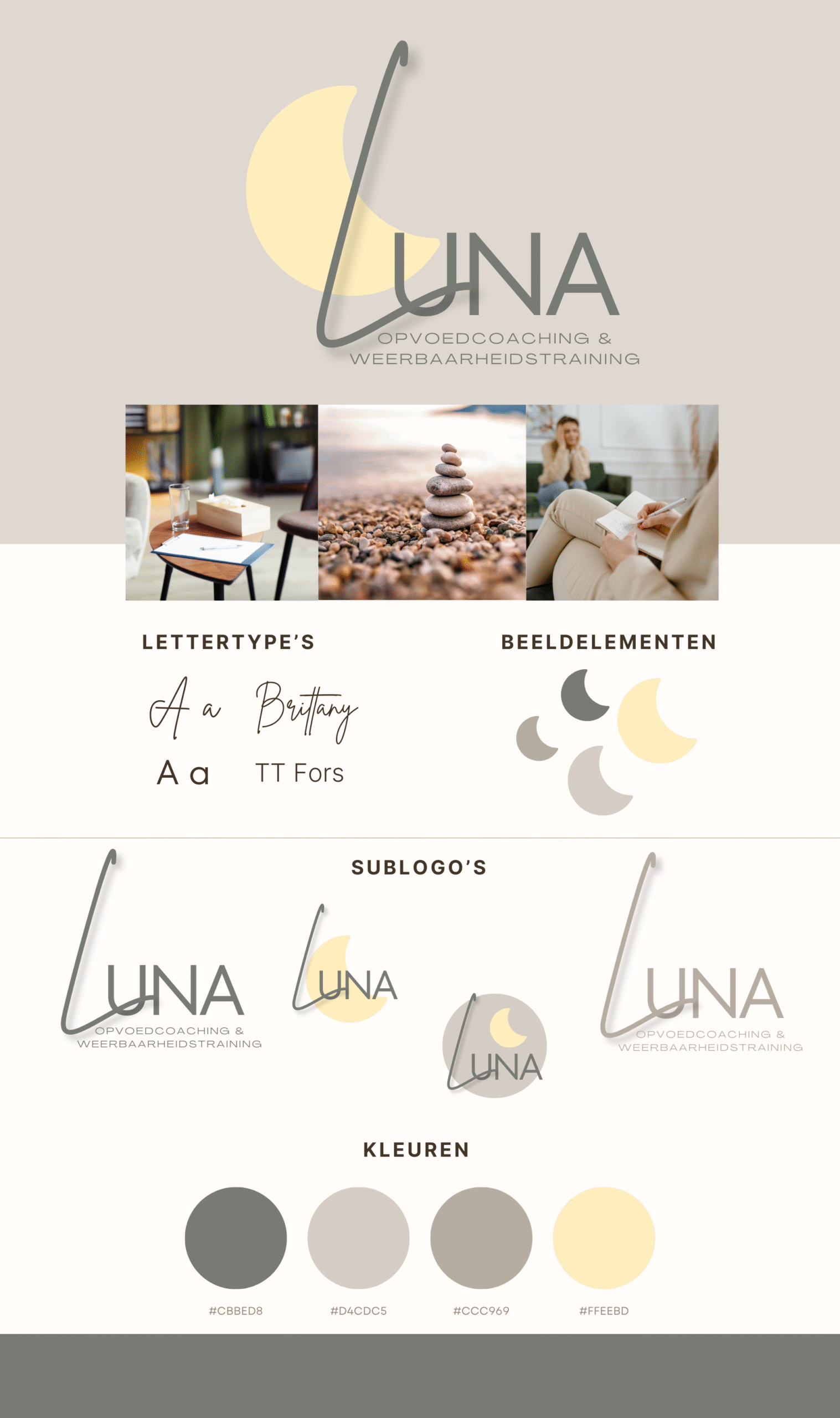 Luna Kindercoach Brandboard Template Oils by Melinda