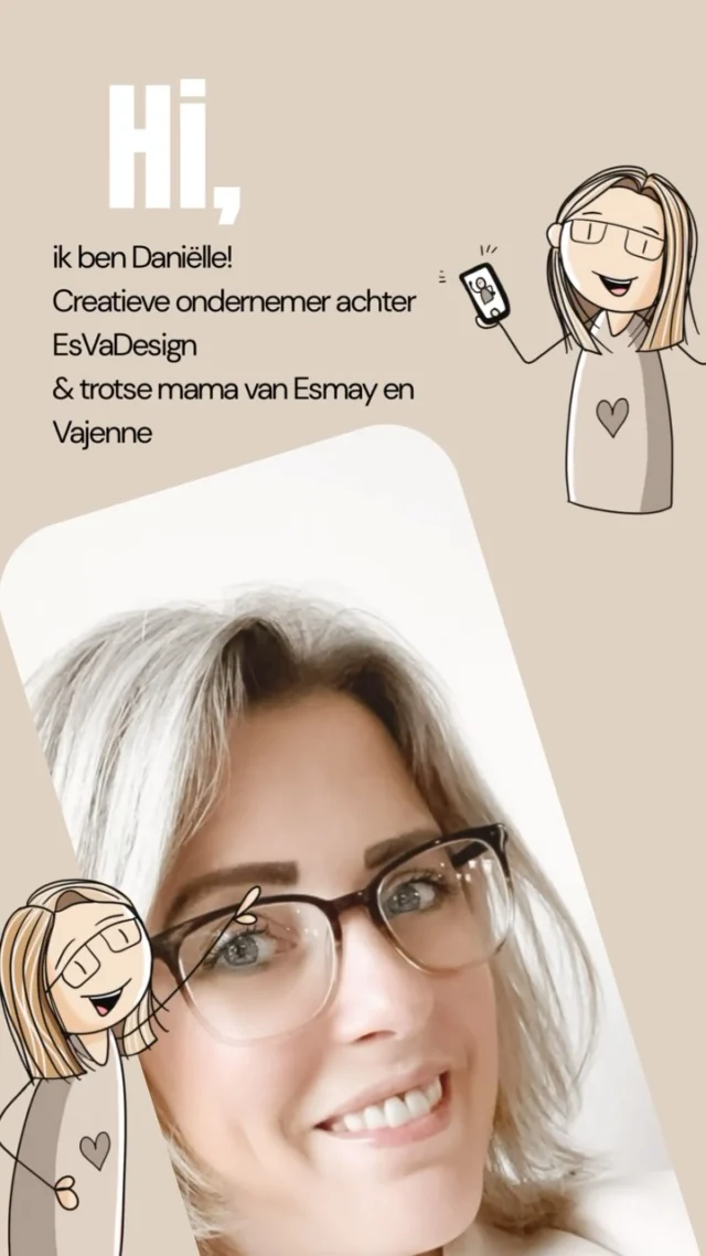 Hi! Ik ben Daniëlle – de creatieve kracht achter EsVaDesign én trotse mama van twee meiden, Esmay & Vajenne 💕
Zij zijn mijn dagelijkse inspiratie én de reden achter mijn bedrijfsnaam.

Wat ik doe?
Ik help merken opvallen met sterke branding, opvallende designs en drukwerk vol karakter. Alles met een boho-touch, een tikje eigenwijs en altijd met oog voor detail.

🌿 Daarnaast leef ik ook letterlijk in balans dankzij mijn andere passie: essentiële oliën. Ze brengen rust, energie en focus – en die deel ik graag met mijn community.

💻 Mijn leven is een mix van creatieve opdrachten, geurige olie-momenten en cappuccino’s achter de laptop (soms op kantoor, soms in de zon op een terras ☕).

Fun facts over mij:
– Voor carpaccio mag je me altijd wakker maken 🥩
– Festivals, terrasjes & chocola = instant happiness
– Al 18 jaar getrouwd met mijn liefde ❤️
– En doordeweeks vind je me ook bij Beauty2People, waar ik met zorg de beste skincareproducten verpak voor salons en beautyliefhebbers.

Kortom: EsVaDesign is meer dan een ontwerpstudio. Het is mijn creatieve hart, mijn ondernemersdroom, mijn stukje magie ✨

#persoonlijkmerk #vrouwelijkondernemen #brandingmetkarakter #esvadesign #creatiefondernemen #bohobranding #ondernemenmetstijl #oliepassie #balansinbusiness #mijnverhaal